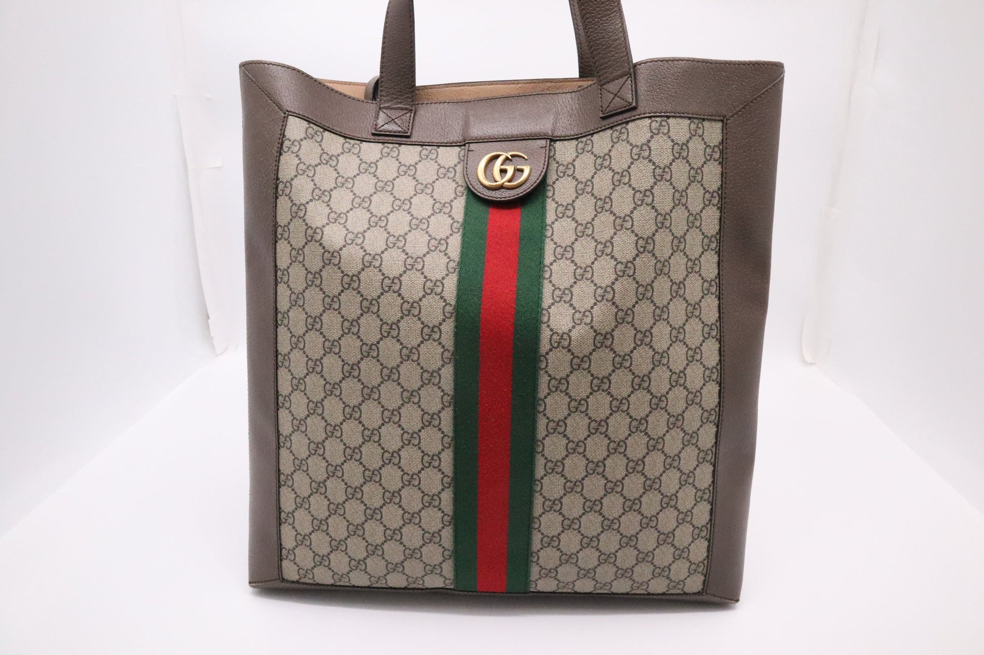 Gucci Ophidia GG Supreme Leather Canvas Brown Tote Bag