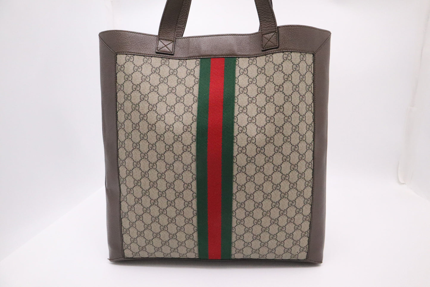 Gucci Ophidia GG Supreme Leather Canvas Brown Tote Bag