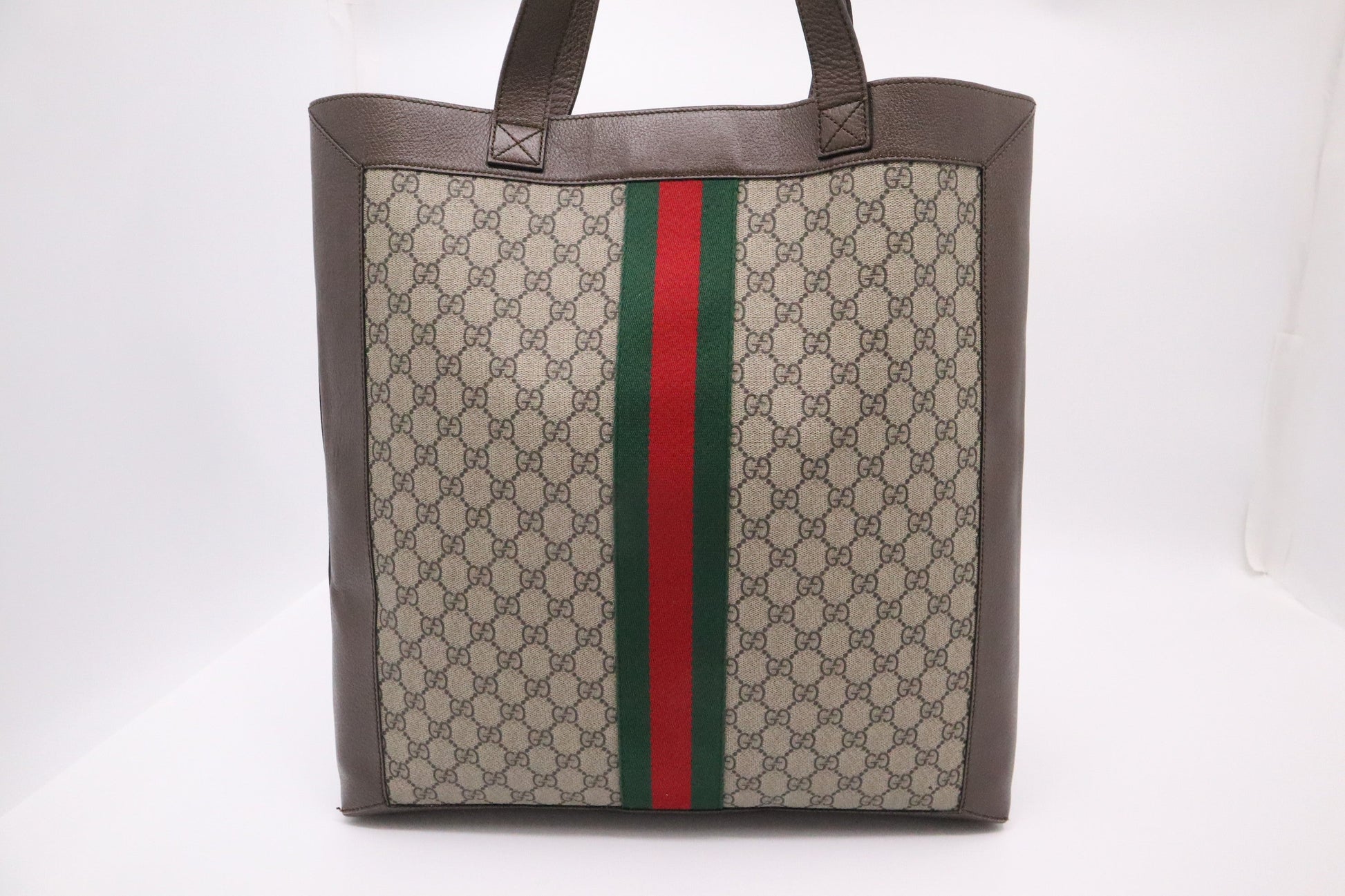 Gucci Ophidia GG Supreme Leather Canvas Brown Tote Bag