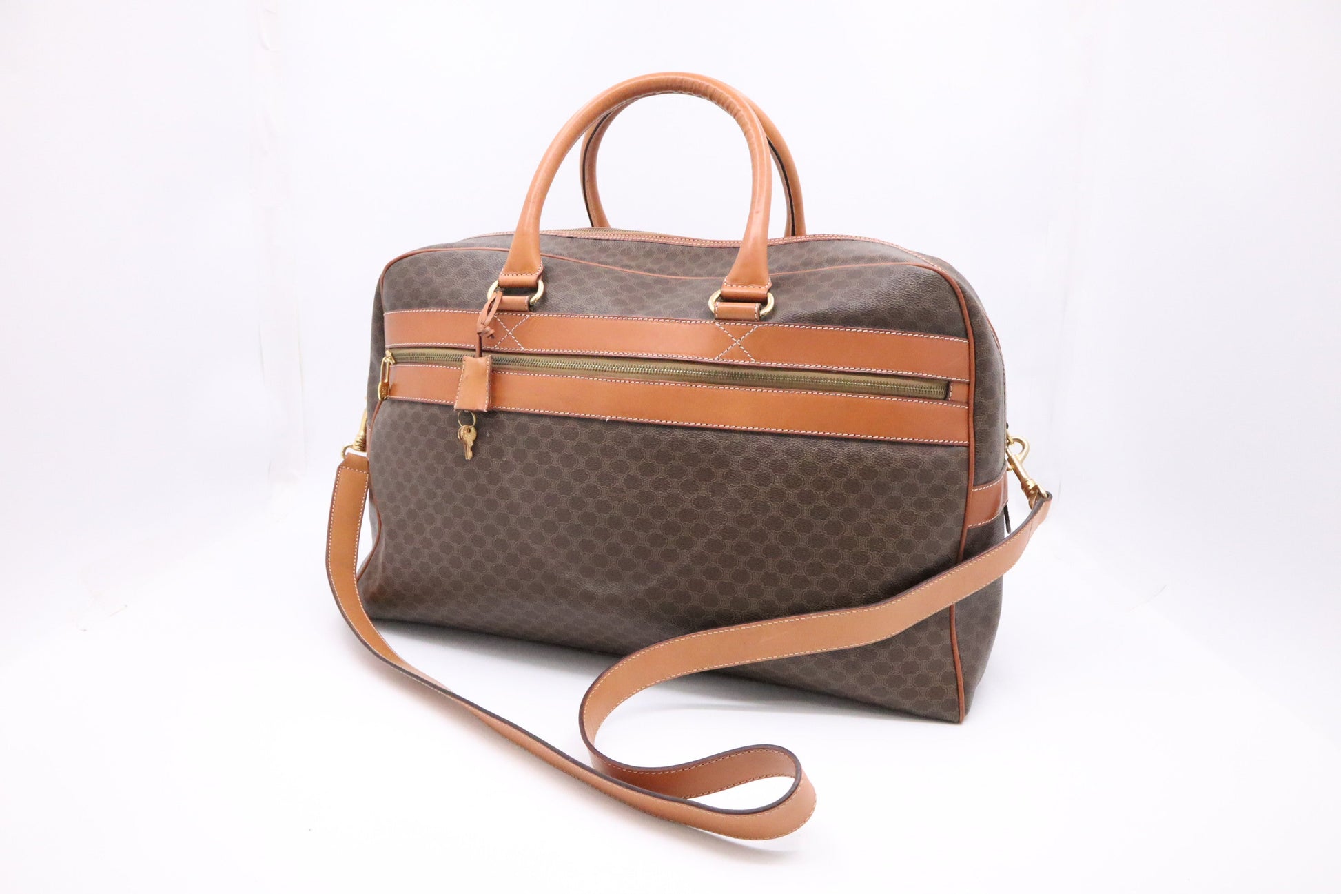 Celine Travel Bag In Macadam Canvas