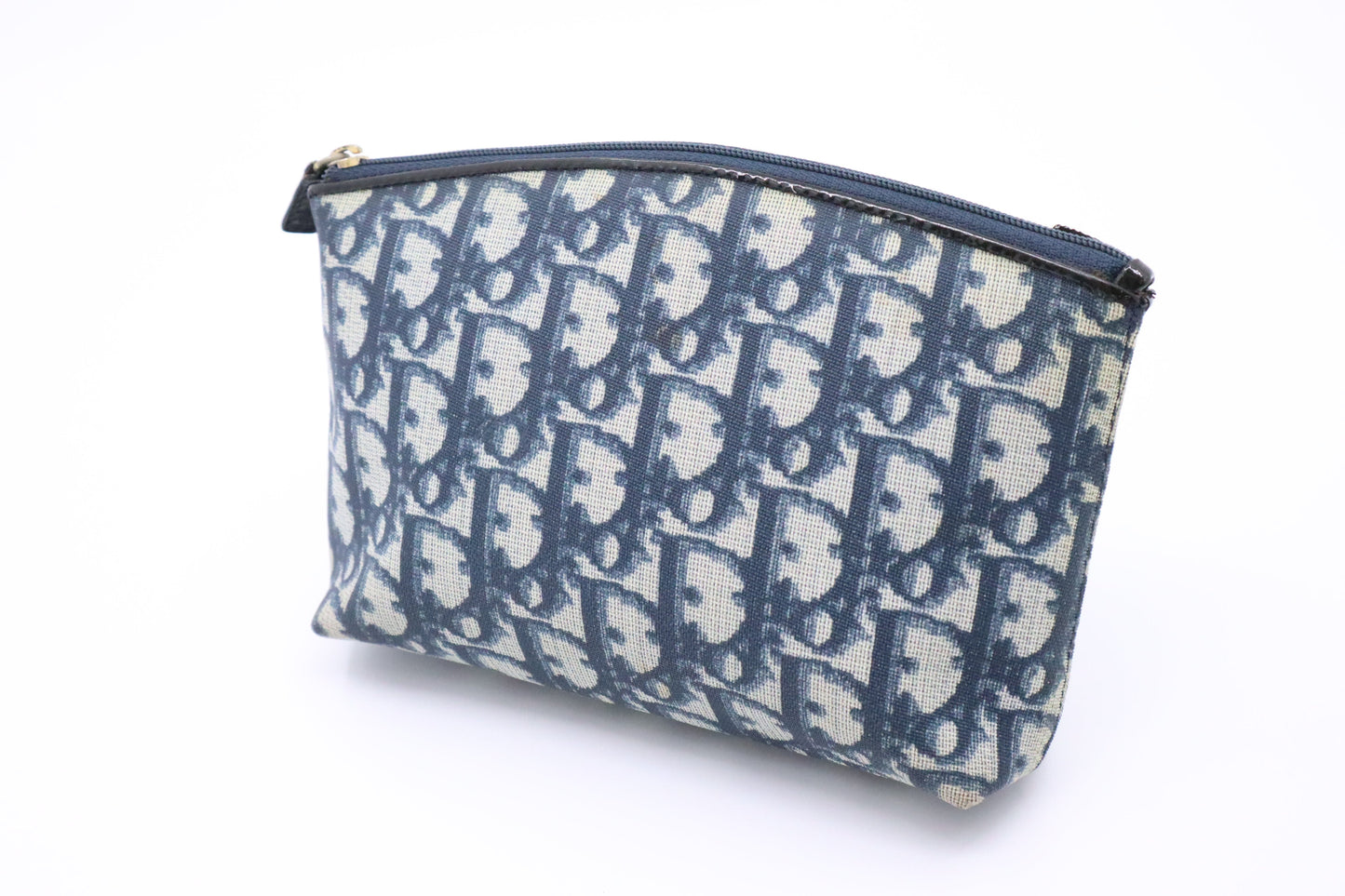 Dior Trotter Pouch In Oblique Pvc Handbag Blue Travel Bag