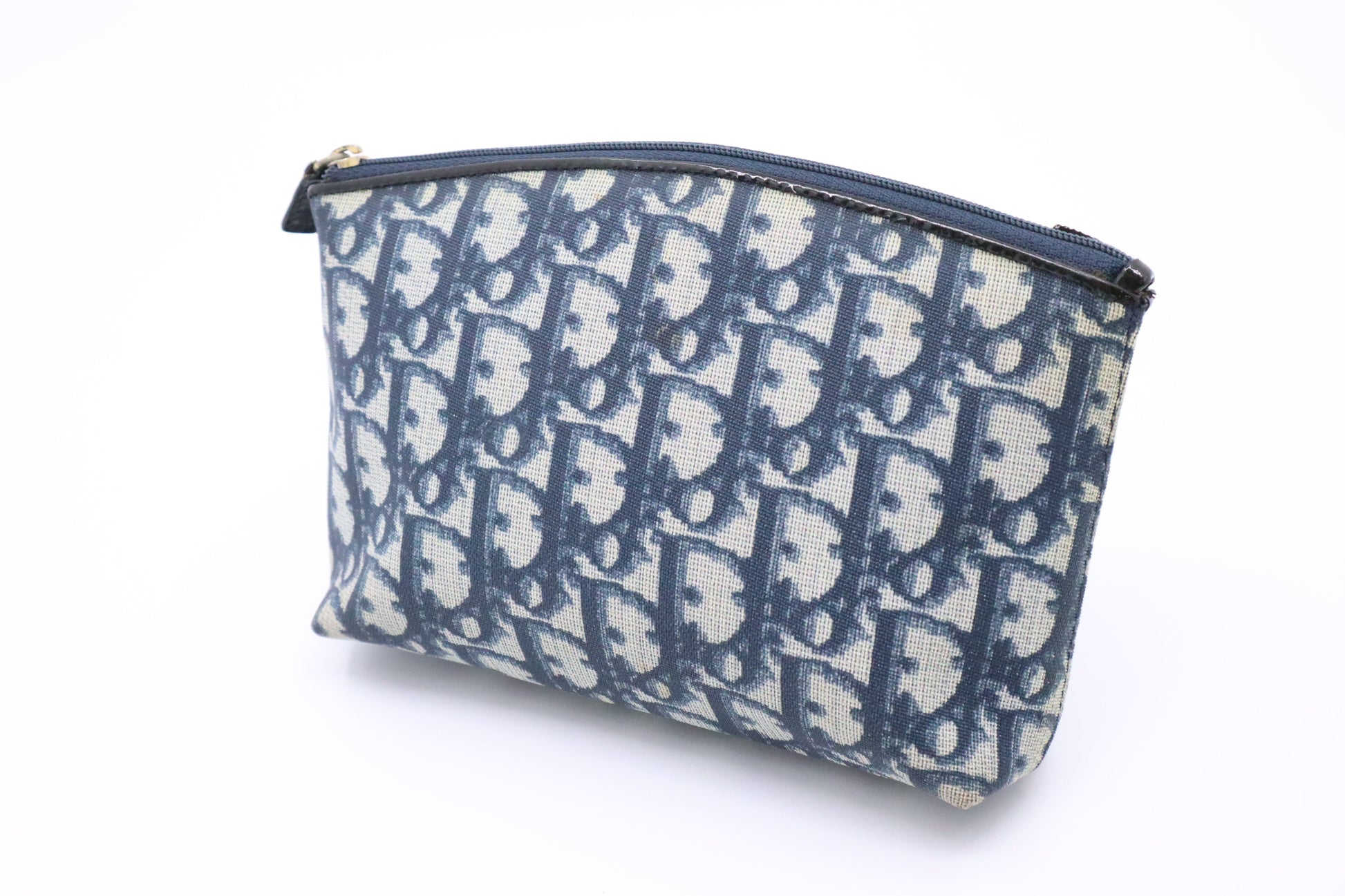 Dior Trotter Pouch In Oblique Pvc Handbag Blue Travel Bag