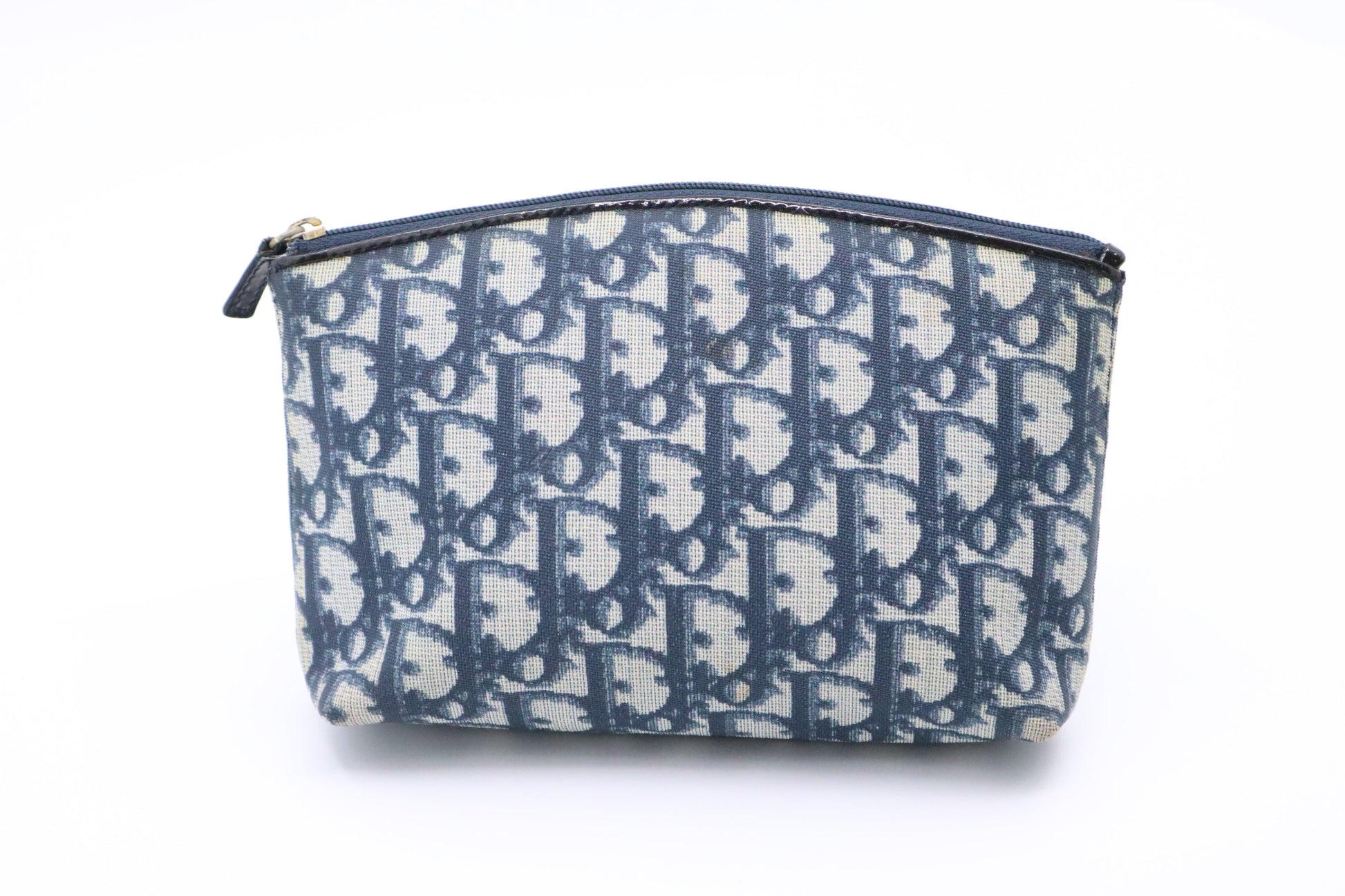 Dior Trotter Pouch In Oblique Pvc Handbag Blue Travel Bag