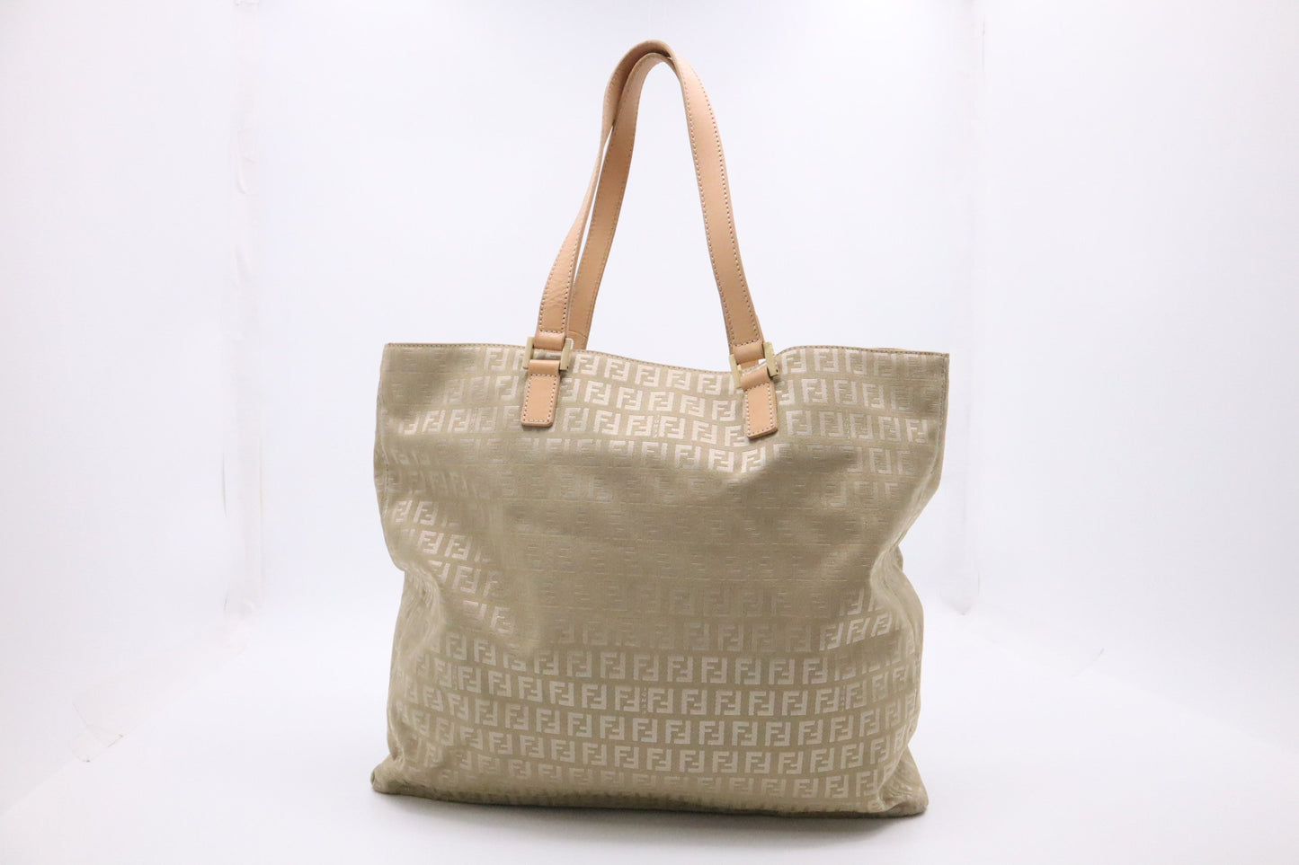 Fendi Tote Bag In Zucchino Canvas Beige