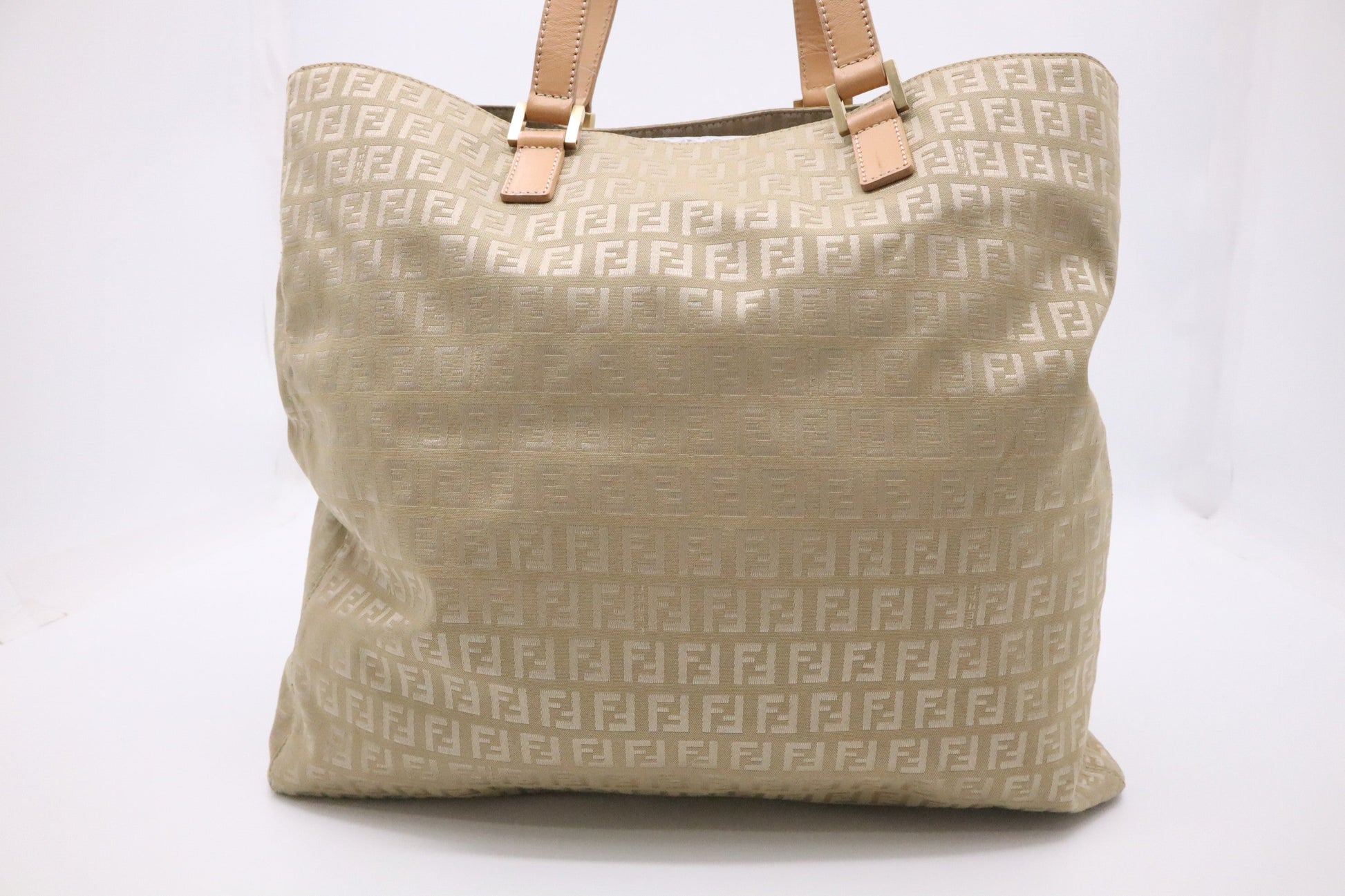 Fendi Tote Bag In Zucchino Canvas Beige