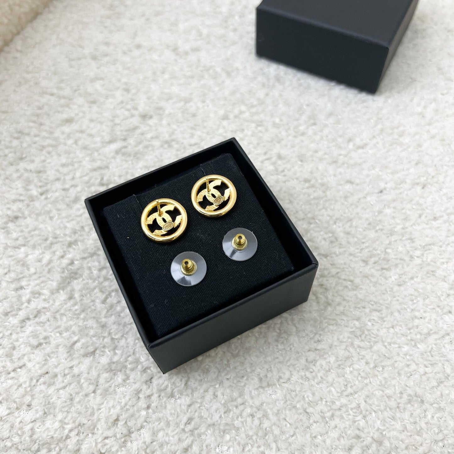 Chanel Round Earrings with CC Logo in GHW (Model: ) Jewelry