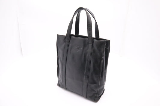 Prada Tote In Handbag Leather Black Tote Bag