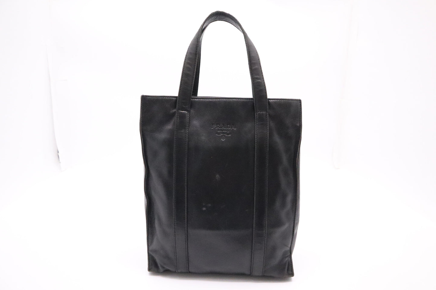 Prada Tote In Handbag Leather Black Tote Bag