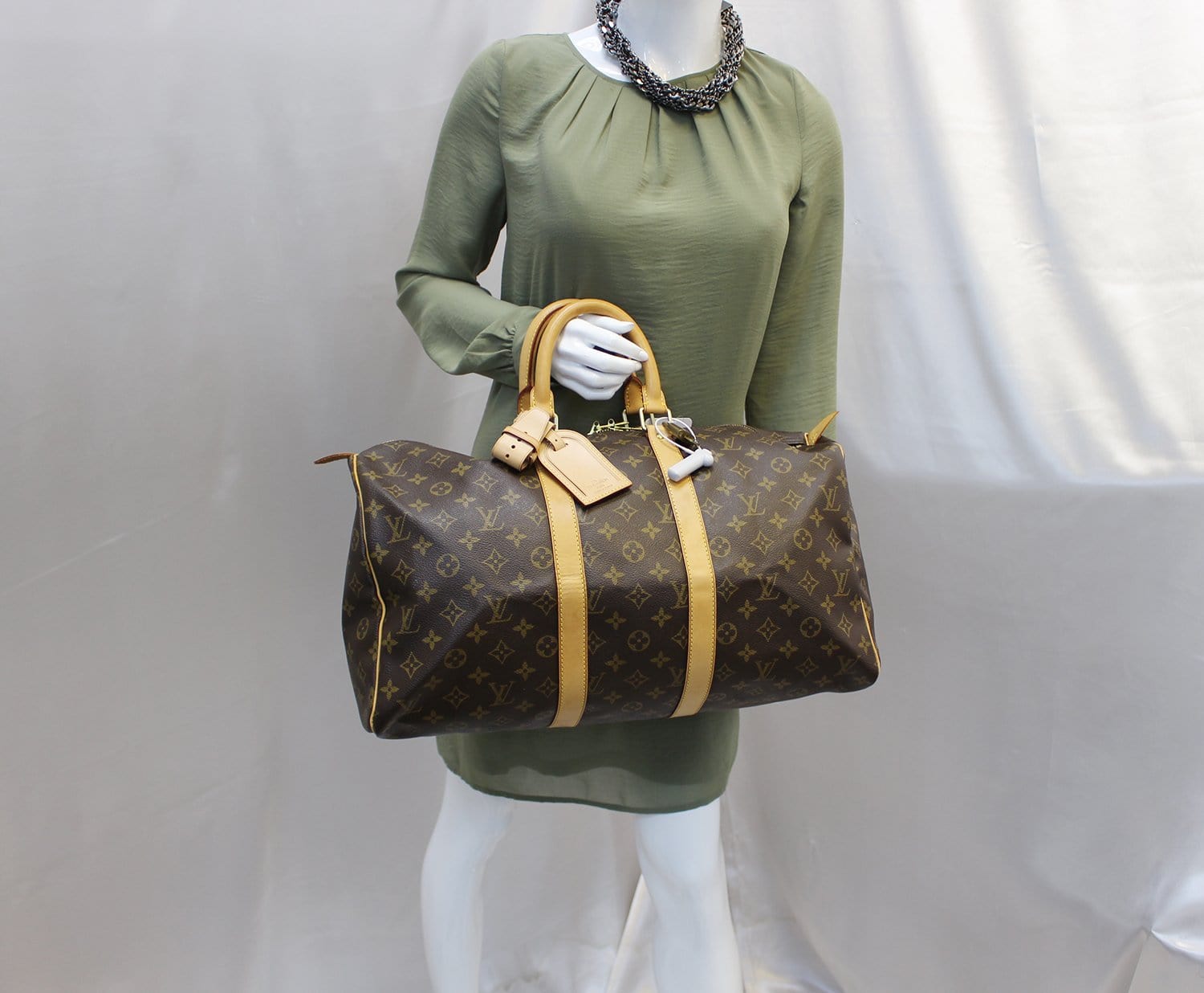 Louis Keepall Duffle Travel Bag Canvas Monogram Shoulder Bag