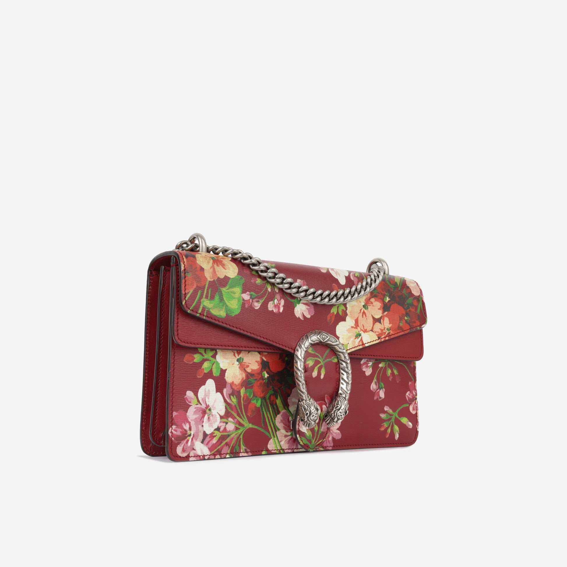 Gucci Dionysus Blooms Calfskin Crossbody Bag Red Small