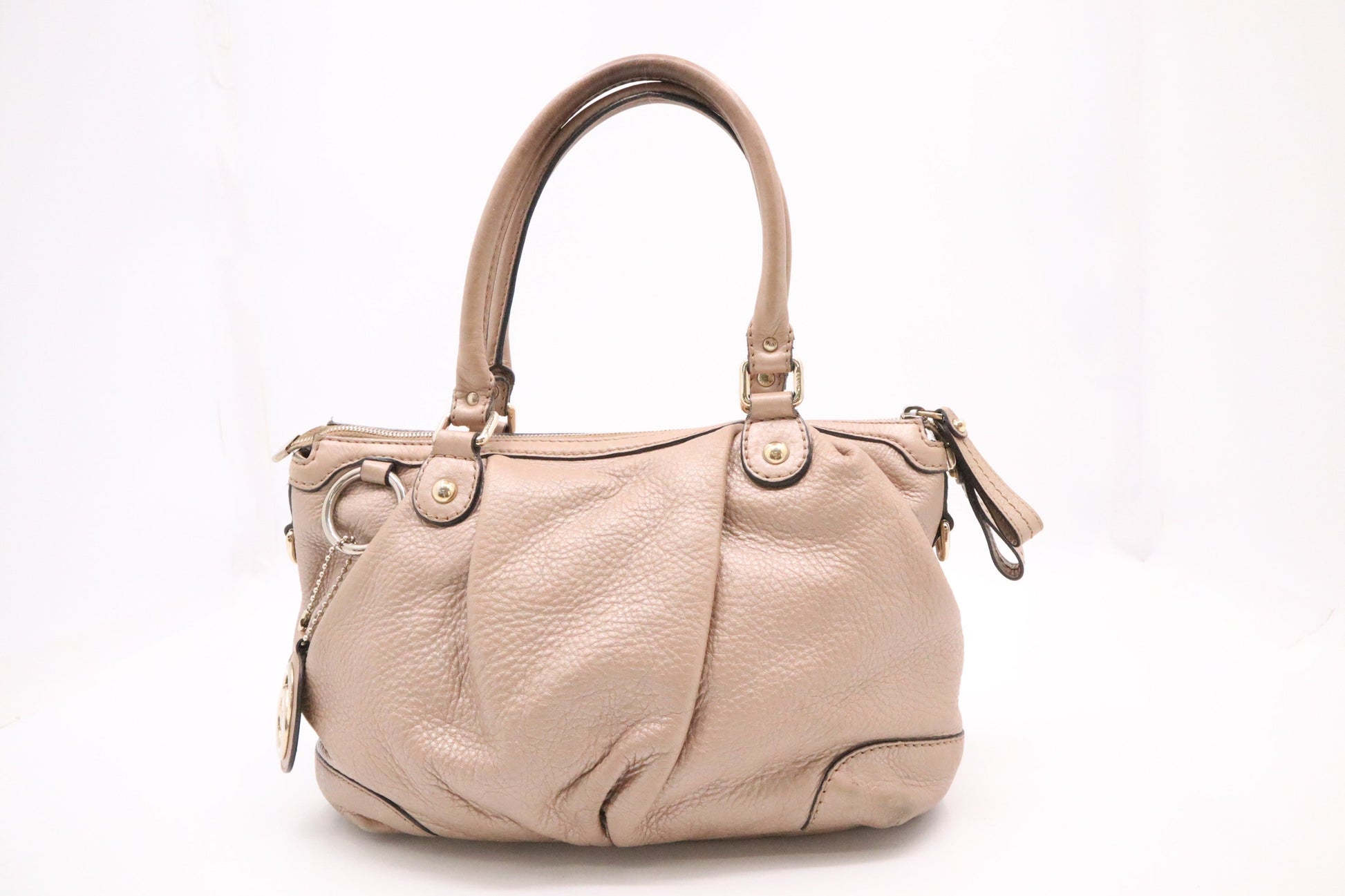 Gucci Sukey Leather Beige Shoulder Bag
