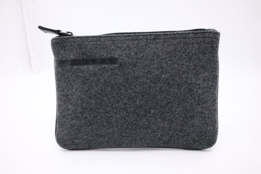 Prada Pouch In Gray Felt Handbag Travel Bag