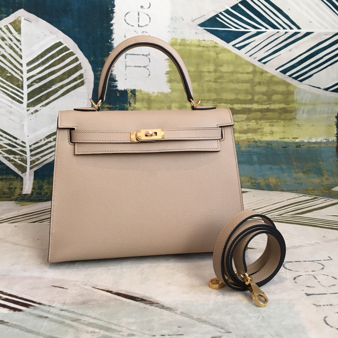 Top Quality Kelly Light Gray For Women Gold Travel Bag