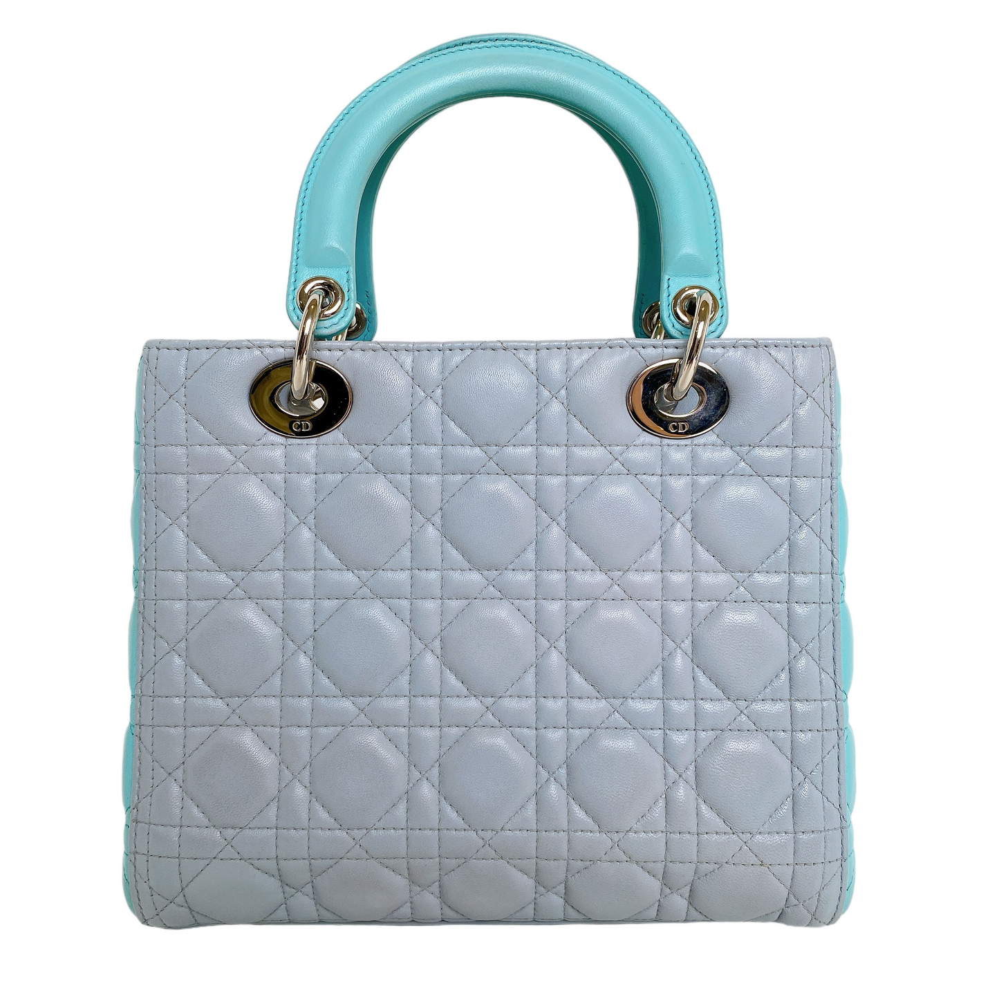 Dior Lady Grey Tone Handbag Blue Gray Travel Bag