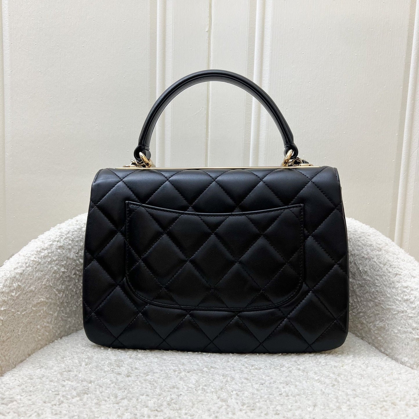 Chanel Small Trendy CC Top Handle Flap in Black Lambskin LGHW (Model: ) Bag