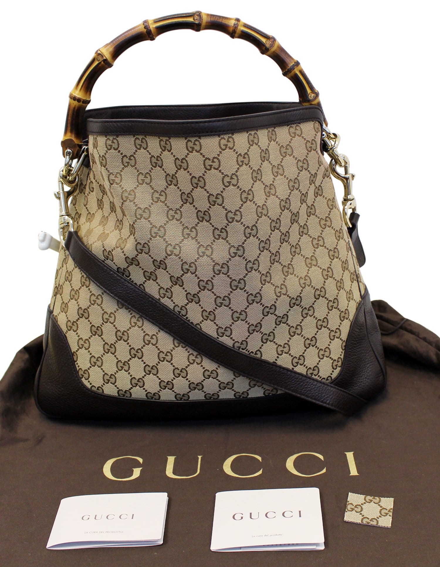 Gucci Canavas Diana Bamboo Shoulder Bag