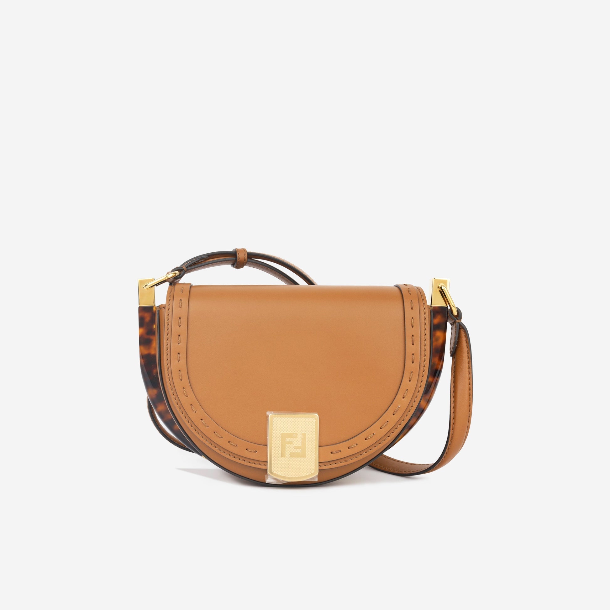 Fendi Moonlight Calfskin Crossbody Bag Tan