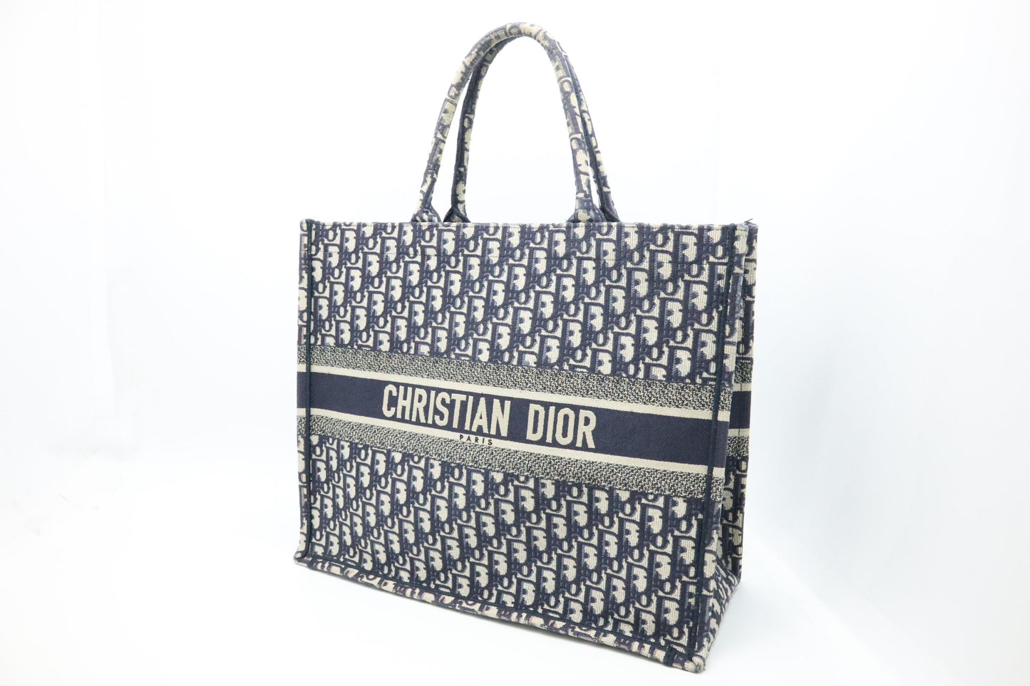 Dior Book Tote In Oblique Handbag Canvas Blue Tote Bag