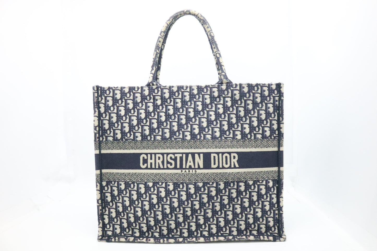 Dior Book Tote In Oblique Handbag Canvas Blue Tote Bag