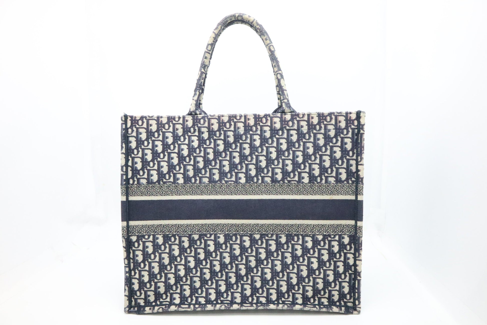 Dior Book Tote In Oblique Handbag Canvas Blue Tote Bag