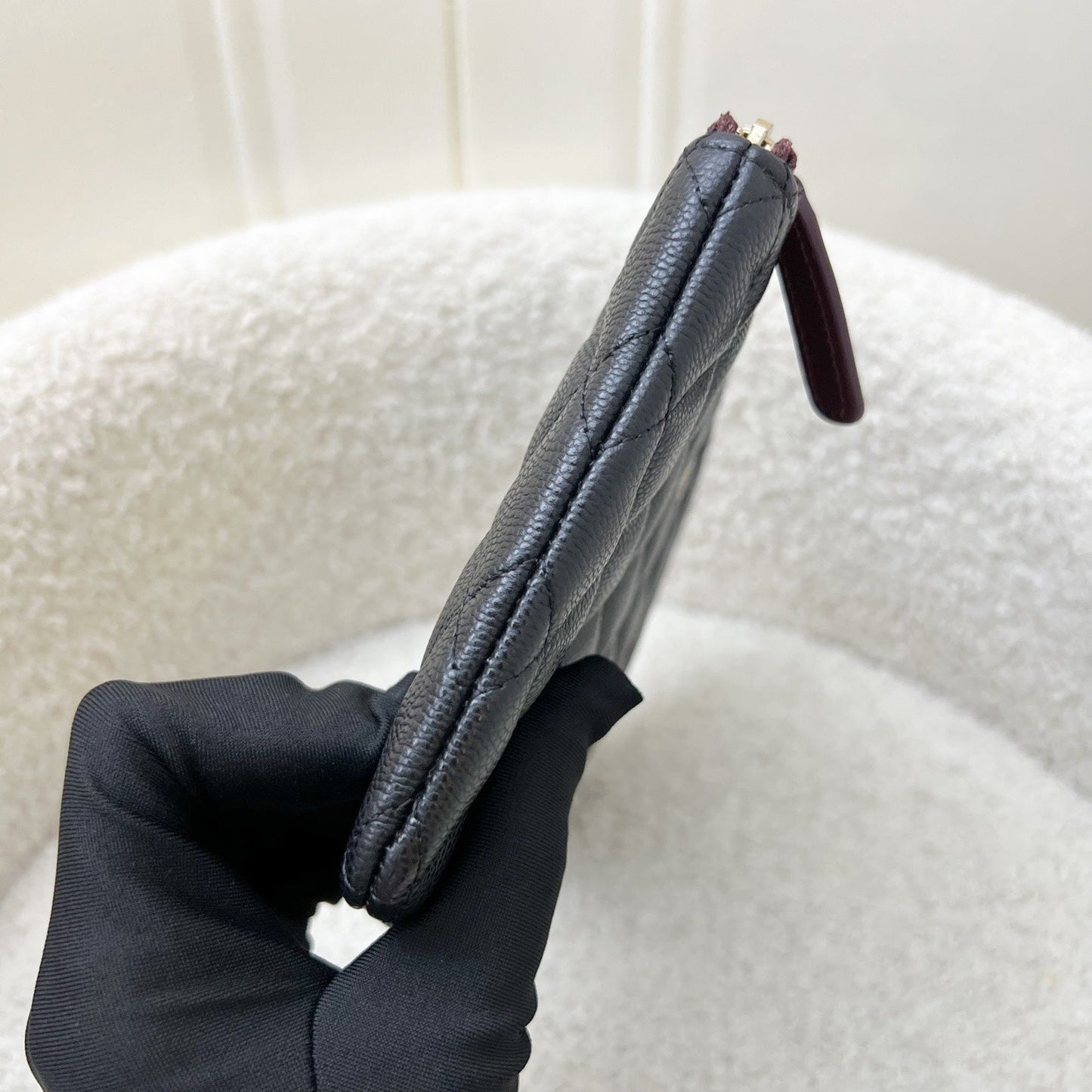 Chanel Classic Small O-Case Pouch in Black Caviar and LGHW (Model: )