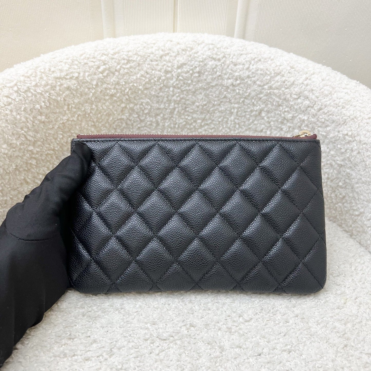 Chanel Classic Small O-Case Pouch in Black Caviar and LGHW (Model: )
