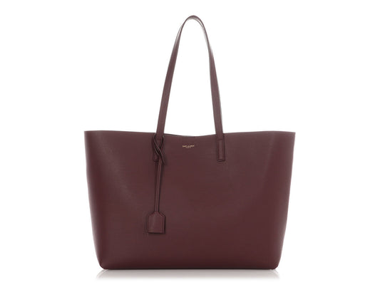 YSL Saint Laurent Burgundy Shopping Tote Large Tote Bag
