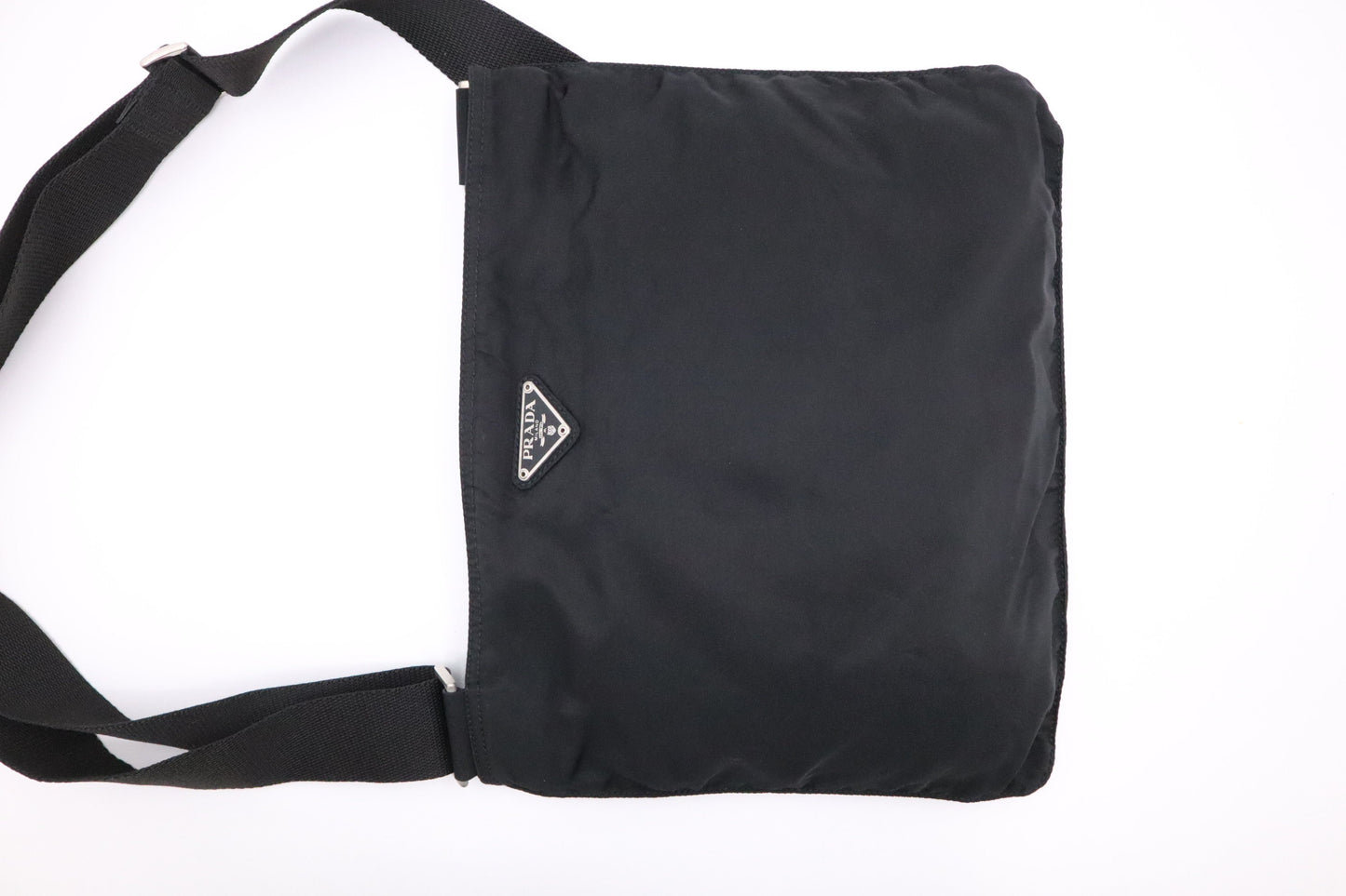 Prada Flat Crossbody In Handbag Nylon Black Shoes