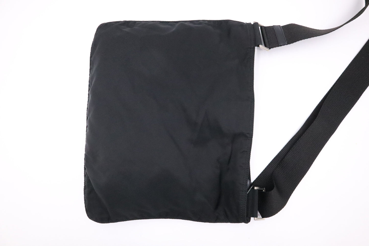Prada Flat Crossbody In Handbag Nylon Black Shoes