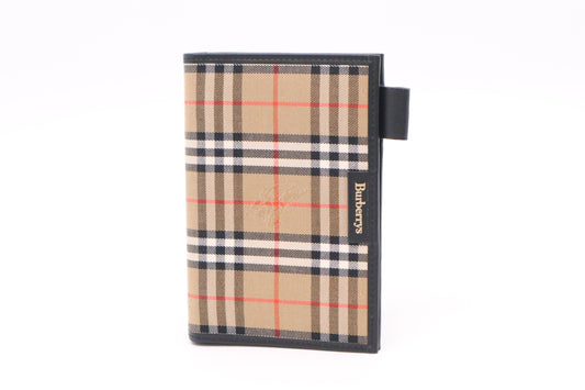 Burberry Agenda In Check Handbag Canvas Brown Travel Bag