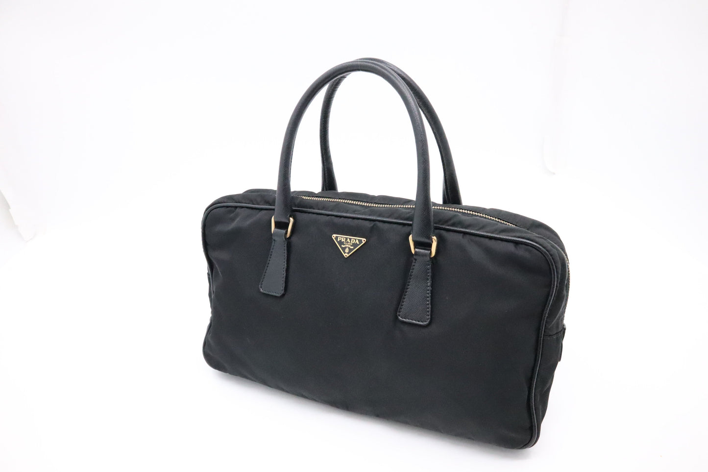 Prada Handbag In Nylon Black Travel Bag