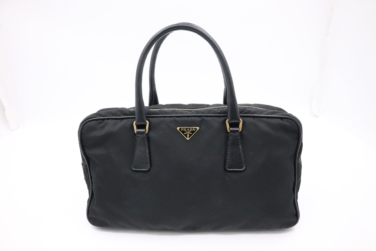 Prada Handbag In Nylon Black Travel Bag