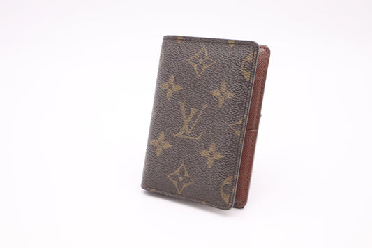Louis Vuitton Porte Cartes Pass Vertical Card Holder Monogram Wallet Case