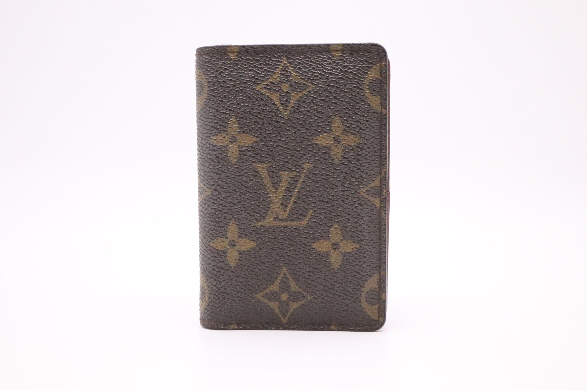 Louis Vuitton Porte Cartes Pass Vertical Card Holder Monogram Canvas Wallet Case