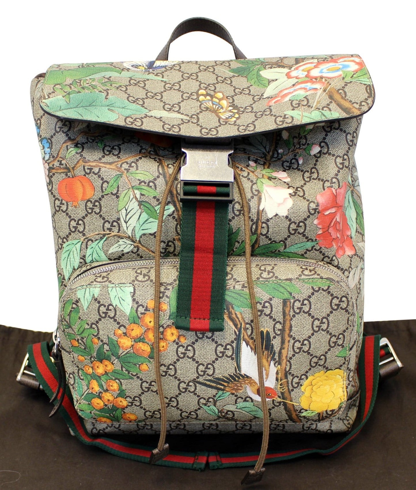 Gucci Coated Blooms Backpack Canvas Beige