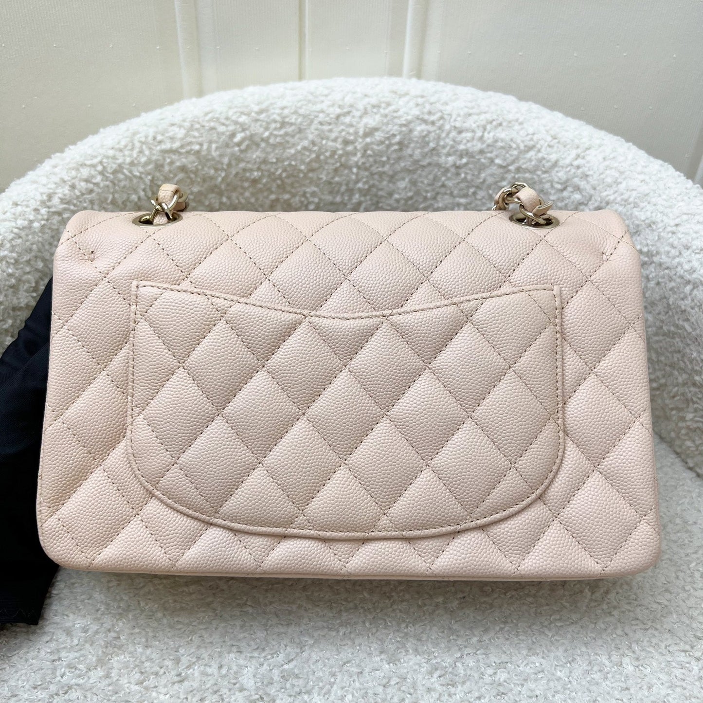 Chanel Small Classic Flap CF in Beige Clair Caviar and LGHW (Model: ) Accessory