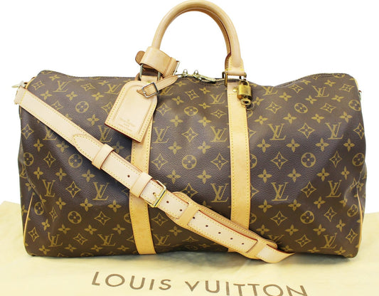 Louis Keepall Bandouliere Travel Bag Canvas Monogram Shoulder Bag Bag E4478