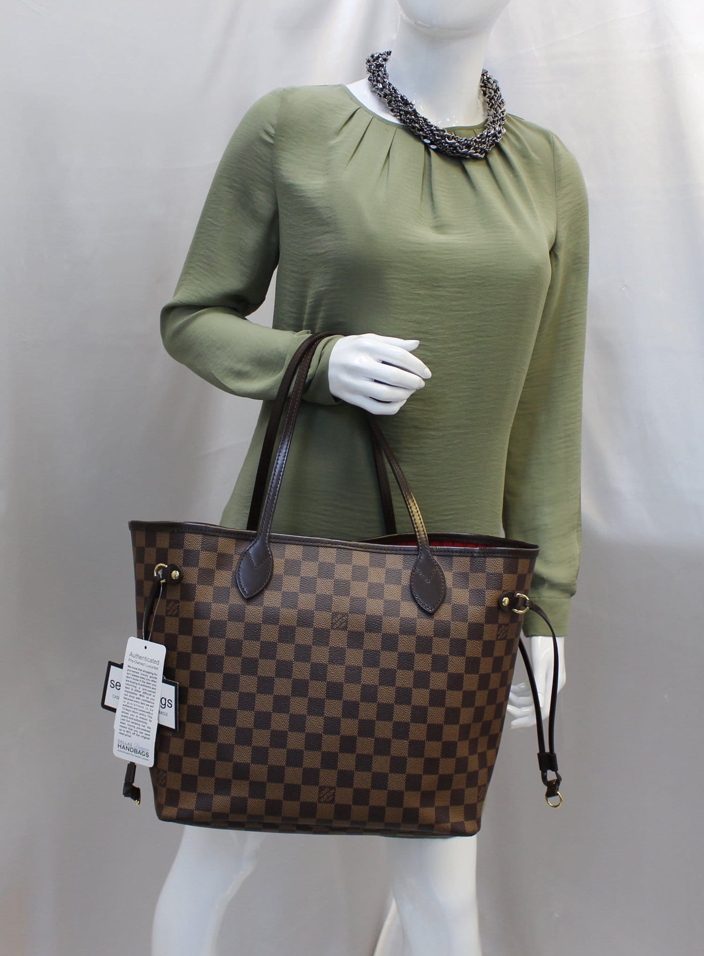 Louis Damier Ebene Neverfull Mm Shoulder Bag