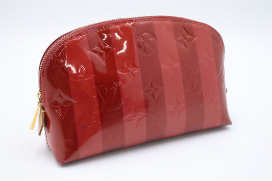 Louis Vuitton Pochette Cosmetique Pomme D'Amour Vernis Red Clutch Bag