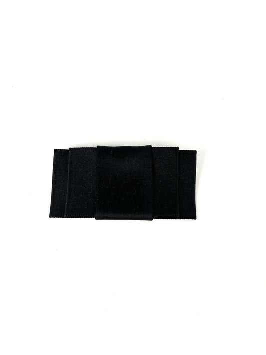 Chanel Bow Black Satin Silk Brooch Pin