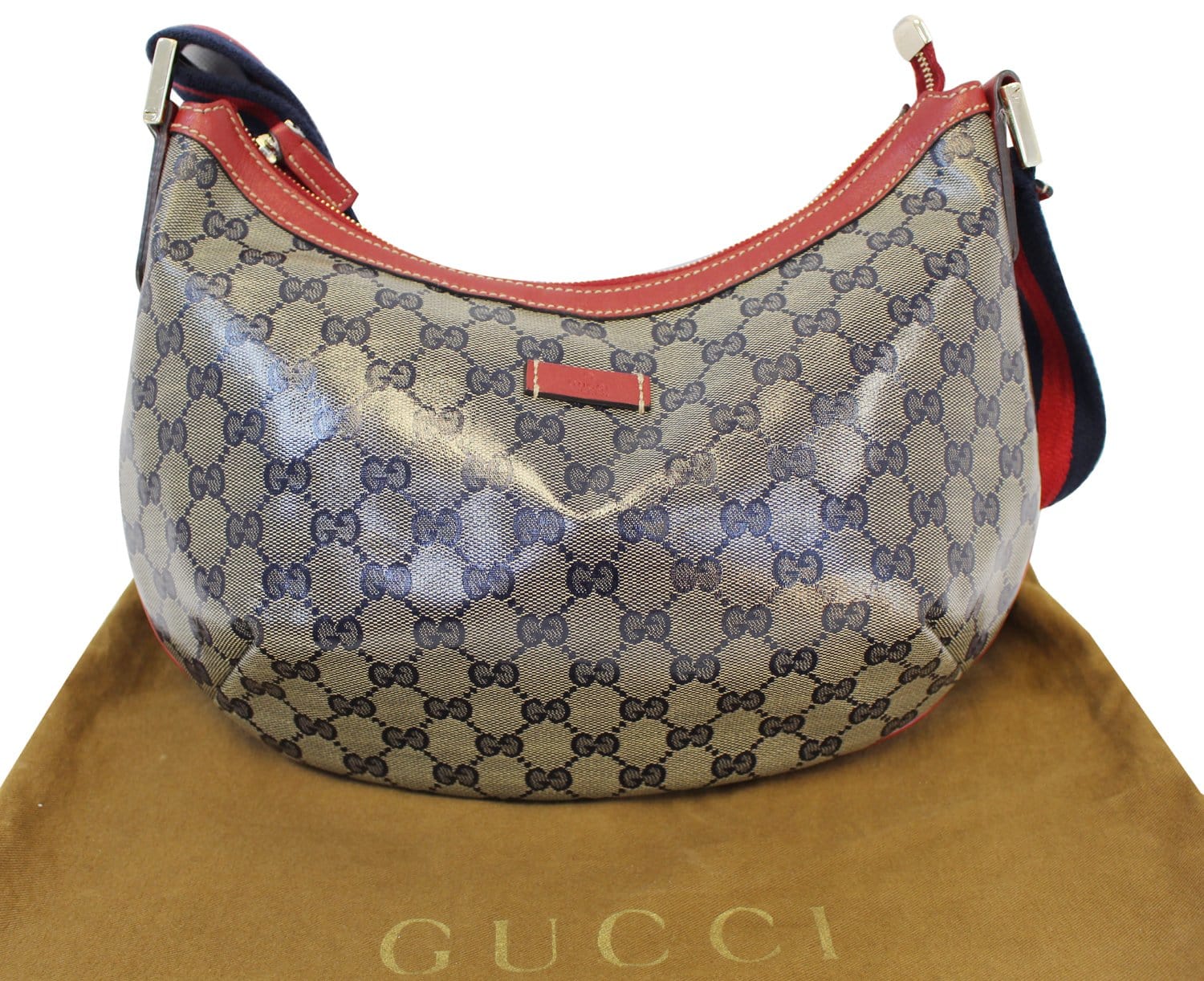 Gucci Navy Messenger Bag Canvas Blue Crossbody Bag
