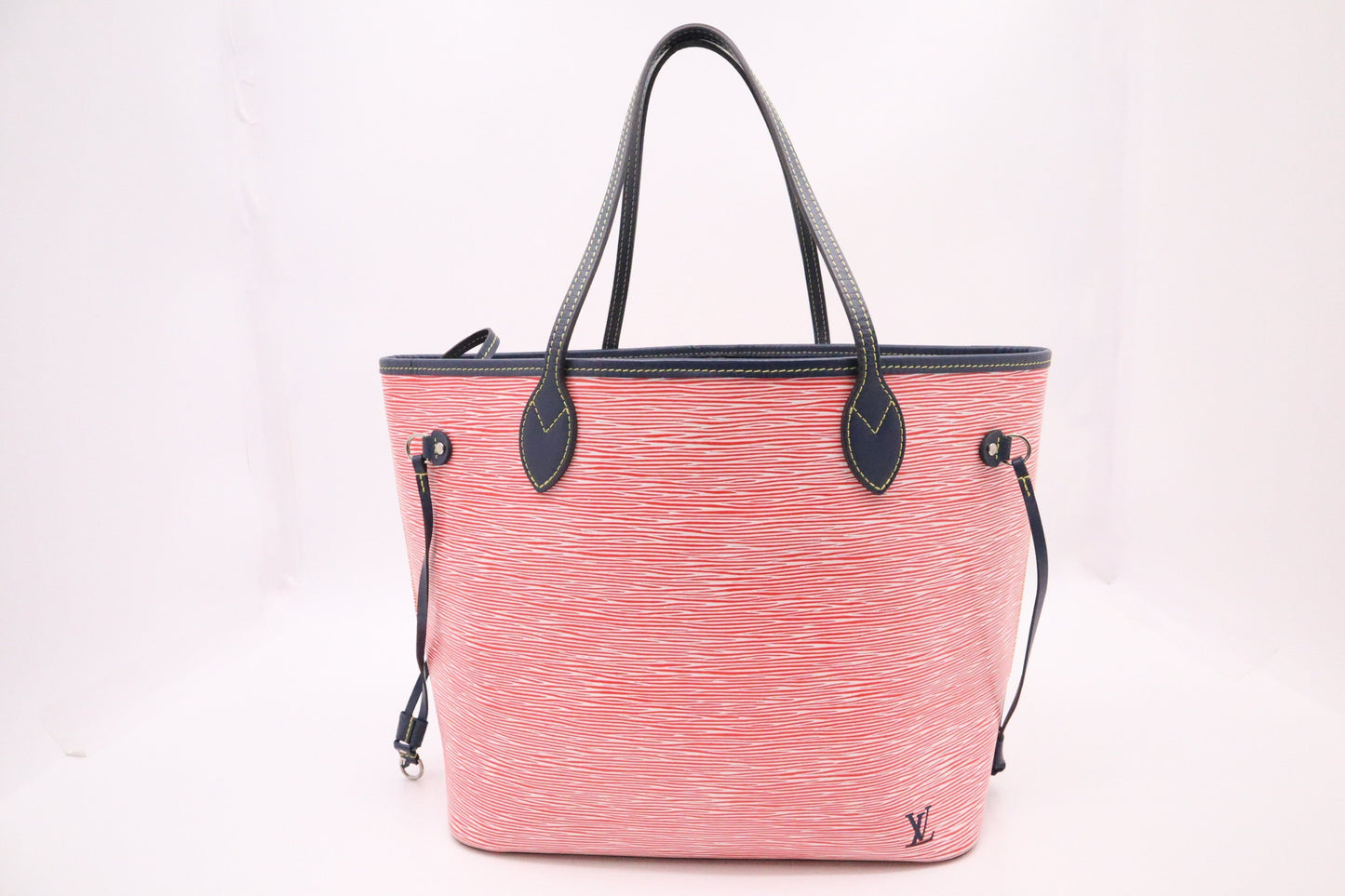 Louis Vuitton Neverfull MM Denim Rouge Epi Leather Tote Bag