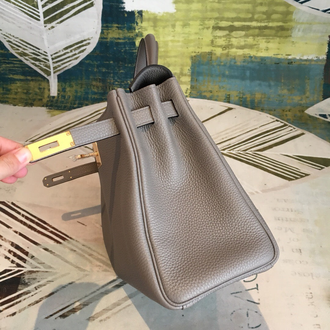 Top Quality Kelly Grey Bag In Epsom Gold Travel Bag