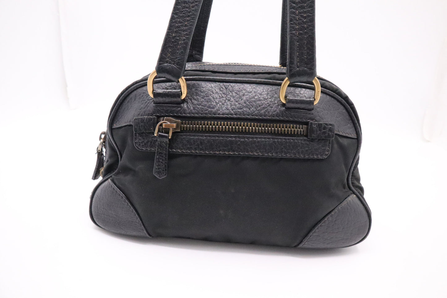 Prada Handbag In And Leather Nylon Travel Bag