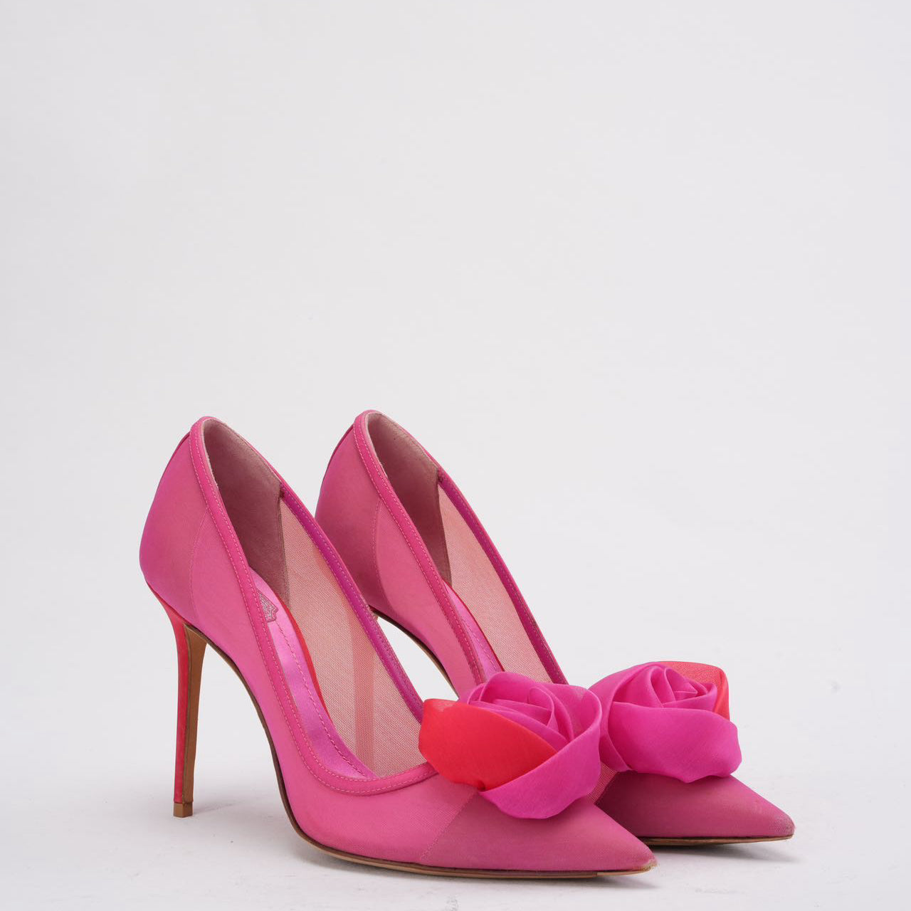 Dior Shoe Christian Pointed-Toe Pumps 38D Satin Pink Shoes
