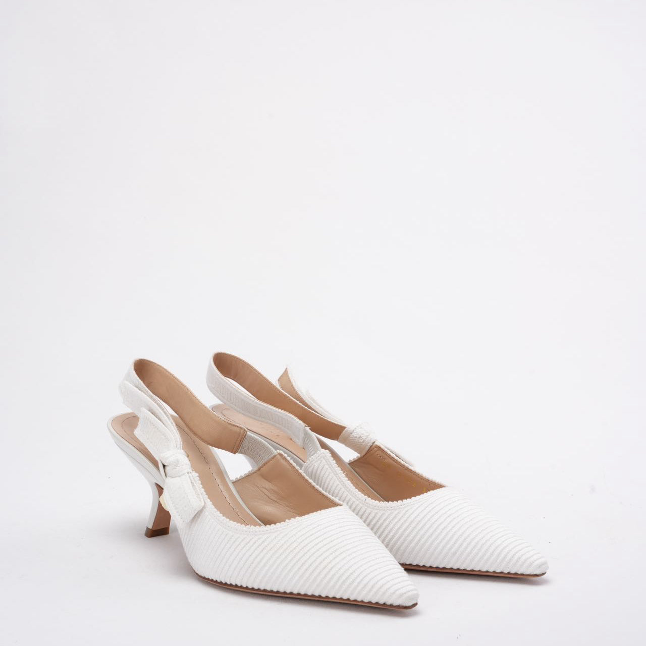 Dior Sling Bag Christian J'A Slingback Pump in 38D White Shoes