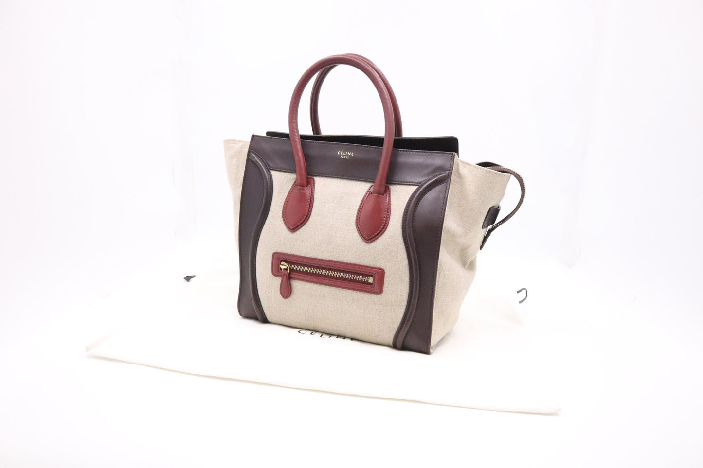 Celine Luggage In Handbag Canvas Beige Travel Bag