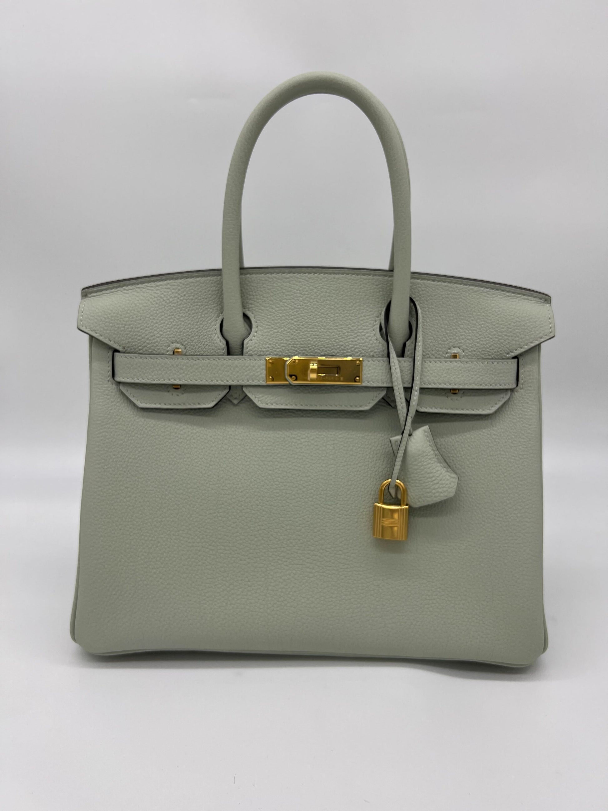 Gucci Hermes Birkin Veau Togo Gris Neve Hardware Handbag Gold Travel Bag