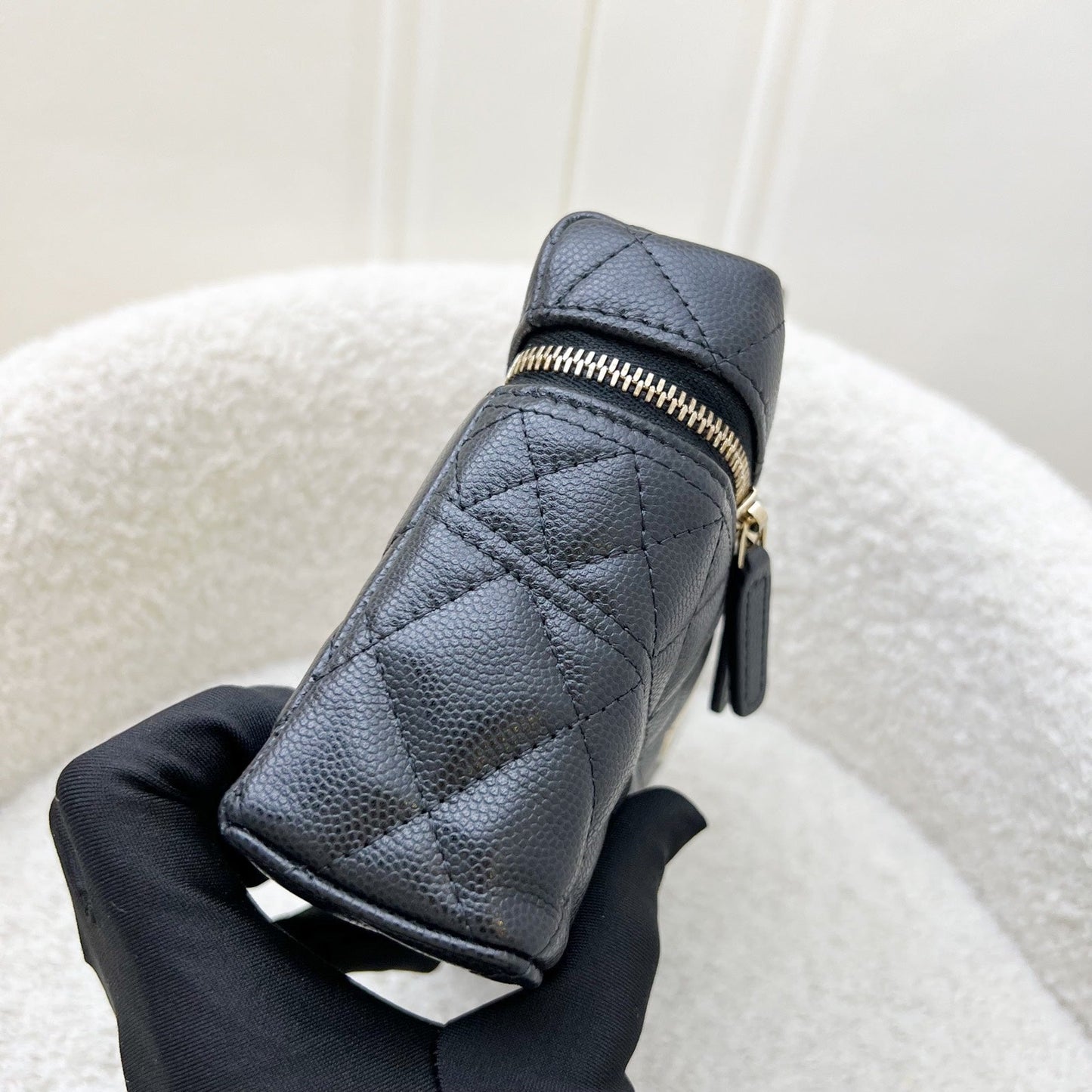 Chanel [Brand New - Local Full Set - Nov 2025] Vanity / Clutch with Chain (LP Style Bag) in Black Caviar and LGHW