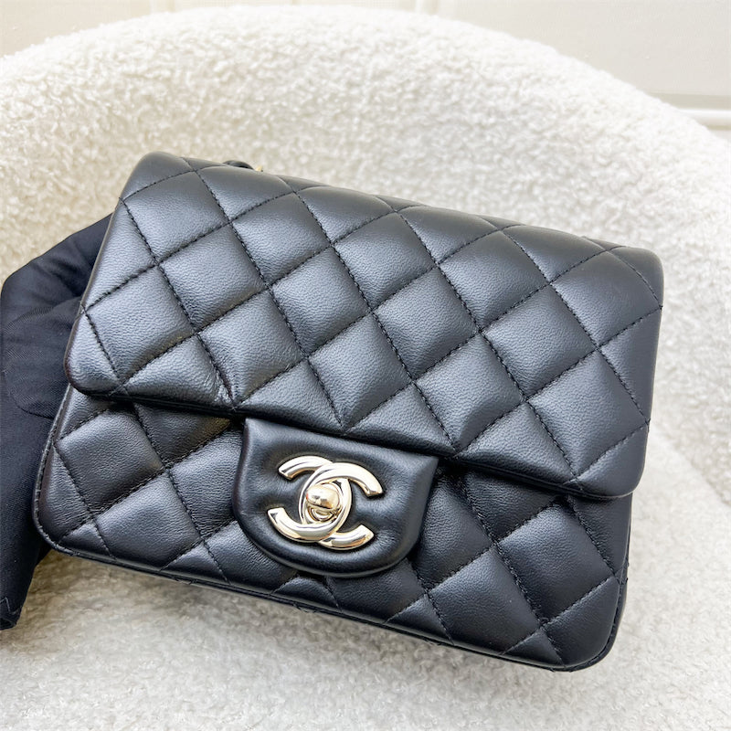 Classic Square Mini Flap in Black Lambskin and LGHW (Model: ) Accessory Signature
